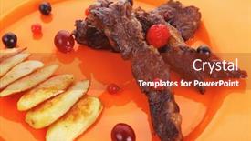  Presentation with sweet basil - Slide deck consisting of vegetable-salad-cherry-tomatoes background and a tawny brown colored foreground