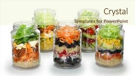  Presentation with lid - Slide set consisting of vegetable salad in glass jar background and a cream colored foreground