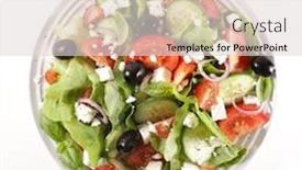  Presentation with salad - Slides having vegetable-salad-isolated-on-white background and a lemonade colored foreground