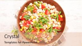  Presentation with cacao bean - PPT layouts enhanced with vegetable salad with bean tomato background and a  colored foreground