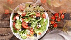 Presentation with tomato - PPT theme featuring vegetable-salad-with-cucumber-tomato background and a coral colored foreground