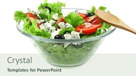  Presentation with salad - Slides enhanced with vegetable-salad-with-goat-cheese background and a mint green colored foreground