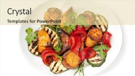  Presentation with capsicum - PPT layouts consisting of vegetable salad with grilled red background and a blonde colored foreground