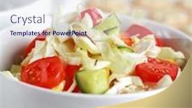  Presentation with healthy eating - Cool new presentation theme with vegetable-salad-with-low-calorie backdrop and a sky blue colored foreground