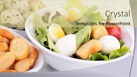  Presentation with quail - Presentation design with vegetable salad with quail egg background and a blonde colored foreground