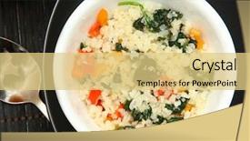  Presentation with cauliflower - Beautiful presentation theme featuring vegetable salad with riced cauliflower backdrop and a yellow colored foreground