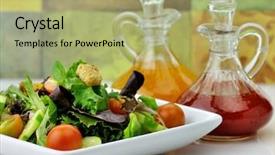  Presentation with salad - Slides enhanced with fresh vegetable salad with salad background and a mint green colored foreground