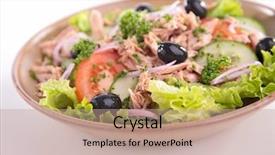  Presentation with tuna - Beautiful theme featuring vegetable salad with tuna backdrop and a coral colored foreground