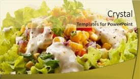  Presentation with salad - Cool new slides with vegetable salad backdrop and a yellow colored foreground