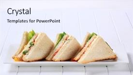  Presentation with sandwich - PPT layouts having vegetable sandwiches background and a  colored foreground