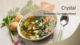  Presentation with swiss chard - PPT layouts having vegetable soup with swiss chard background and a lemonade colored foreground