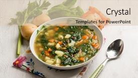  Presentation with swiss chard - Colorful PPT theme enhanced with vegetable soup with swiss chard backdrop and a  colored foreground