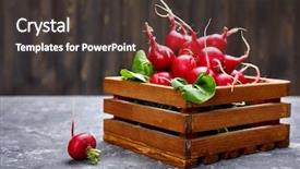  Presentation with wooden - PPT layouts having vegetable still life harvest root background and a dark gray colored foreground