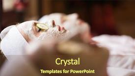  Presentation with facial - Beautiful presentation design featuring vegetable treatment - beautiful young woman is getting backdrop and a  colored foreground