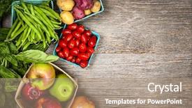  Presentation with market - Amazing slide set having vegetables - fresh farmers market fruit backdrop and a coral colored foreground