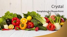  Presentation with fruit - Slide set consisting of vegetables - fruit and vegetable borders fruit background and a sky blue colored foreground