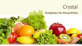  Presentation with fruit - Theme consisting of vegetables - fruit and vegetable borders background and a cream colored foreground