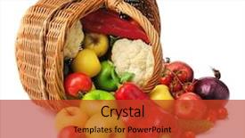  Presentation with fruit - Slides enhanced with vegetables - fruit and vegetable in basket background and a red colored foreground