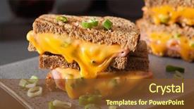  Presentation with grilled - Slides having vegetables - grilled ham and cheese sandwich background and a tawny brown colored foreground
