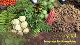  Presentation with india - Presentation enhanced with vegetables - vegetable market in kolkata india background and a tawny brown colored foreground