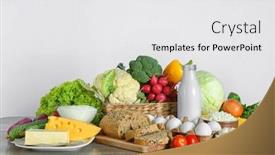  Presentation with dairy products - Slides having vegetables and dairy products on wooden table background and a white colored foreground