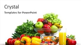  Presentation with fruit vegetable juice - PPT theme with vegetables and fruits apple carrot background and a white colored foreground