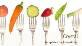  Presentation with diet - Colorful PPT theme enhanced with vegetables and fruits backdrop and a cream colored foreground