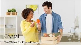  Presentation with gardening healthy food cooking - PPT layouts with vegetables and tablet pc computer background and a  colored foreground