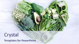  Presentation with broad - Slide deck consisting of vegetables arranged in a heart background and a sky blue colored foreground