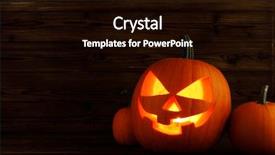  Presentation with heads - Presentation theme consisting of vegetables carving - glowing halloween pumpkin heads jack background and a black colored foreground