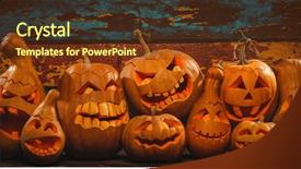  Presentation with scary halloween - Audience pleasing PPT layouts consisting of vegetables carving - scary jack o lantern halloween backdrop and a tawny brown colored foreground