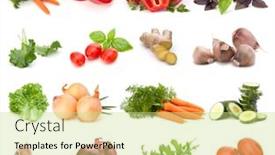  Presentation with isolated paw prints over white - Audience pleasing presentation theme consisting of vegetables collection isolated over white background set of different fresh raw veggies food ingredient healthy food concept backdrop and a soft green colored foreground