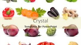  Presentation with kids health food - Presentation theme having vegetables-collection-isolated-over-white background and a blonde colored foreground