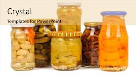  Presentation with cucumbers - Slides with vegetables cucumbers peppers and mushroom background and a yellow colored foreground