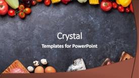  Presentation with meat beef - Beautiful PPT theme featuring vegetables fish meat and ingredients backdrop and a dark gray colored foreground