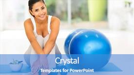  Presentation with asthma and exercise - Audience pleasing PPT layouts consisting of attractive fit woman with exercise backdrop and a teal colored foreground