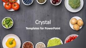  Presentation with vegan diet - Beautiful presentation theme featuring vegetables fruits and superfood nutrition backdrop and a gray colored foreground