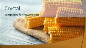  Presentation with table napkin aesthetic - Cool new presentation theme with vegetables grow - corncobs with napkin on wooden backdrop and a sky blue colored foreground