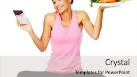  Presentation with balance scale - Slide deck consisting of vegetables healthy eating balance background and a  colored foreground