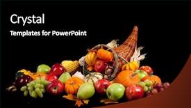 Presentation with fall - Theme featuring vegetables in a cornucopia background and a black colored foreground