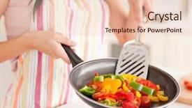  Presentation with frying - Theme with vegetables in a frying pan background and a lemonade colored foreground