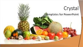  Presentation with grocery bag - Cool new presentation theme with vegetables in paper grocery bag backdrop and a white colored foreground