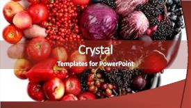  Presentation with fresh fruits vegetables heart - Slides consisting of vegetables in shape of heart background and a crimson colored foreground