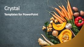  Presentation with hydroponics vegetables hydroponic vegetable - PPT layouts consisting of vegetables ingredients for tasty thanksgiving background and a gray colored foreground