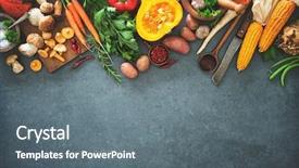  Presentation with christmas borders - Theme enhanced with vegetables ingredients for tasty thanksgiving background and a gray colored foreground
