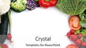  Presentation with copy space leadership - Beautiful slide set featuring vegetables isolated on white copy backdrop and a white colored foreground