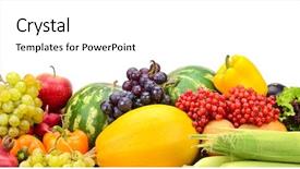  Presentation with fruits - Slide deck with vegetables isolated on white free background and a white colored foreground