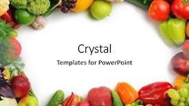  Presentation with fruits - PPT theme with vegetables isolated on white background and a white colored foreground