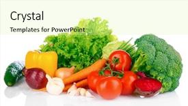  Presentation with vegetables - Amazing theme having vegetables isolated on white backdrop and a blonde colored foreground