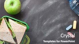  Presentation with lunch box - Beautiful PPT layouts featuring vegetables kids take away food backdrop and a gray colored foreground